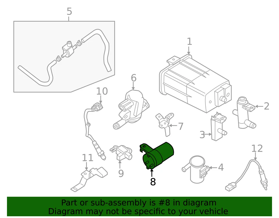 Tanque de vacío original Nissan 22370-7Y00A Foto 3 de 4