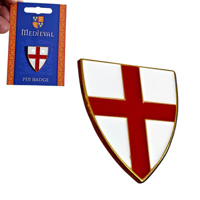 St George Pin Anstecker Emaille Zinn Wappenschild Brosche Anstecknadel Krawattennadel Schmuck