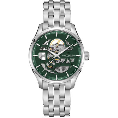 New Hamilton JazzMaster Skeleton Green Dial Men's Watch H42535160