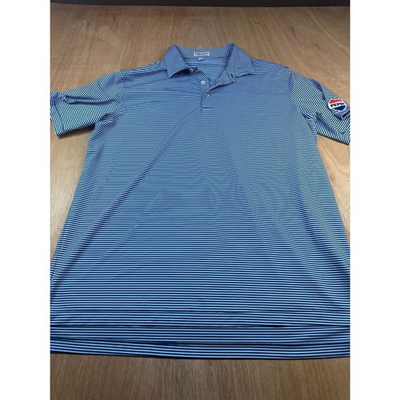 #ad Peter Millar Summer Comfort Polo XL Blue Stripe Pepsi Winn Dixie Corporate Logo $25.00