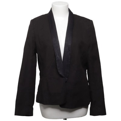H&M, Blazer, Größe: 42, Schwarz, Baumwolle/Elasthan/Polyester/Viskose #ylE