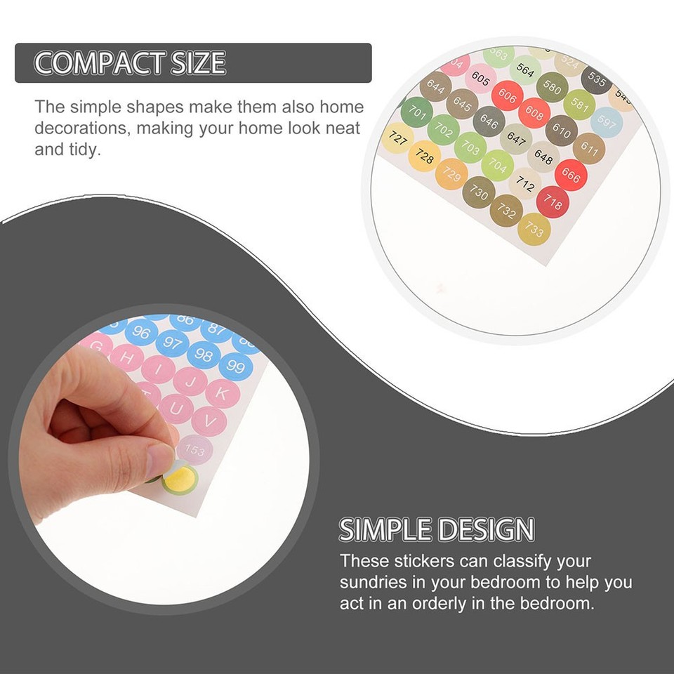 4 Sheets of Classified Number Stickers Storage Jar Marking Label ...