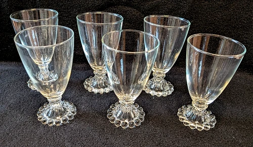 Vintage Anchor Hocking Berwick Boopie Clear Glass Water Goblet Set Of 6