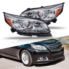 Headlights Headlamps Pair Projector For 2013 2014 2015 Chevy Malibu 16 Limited H