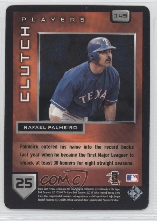 2003 Victory Clutch Players Rafael Palmeiro #145 - Image 2 of 2