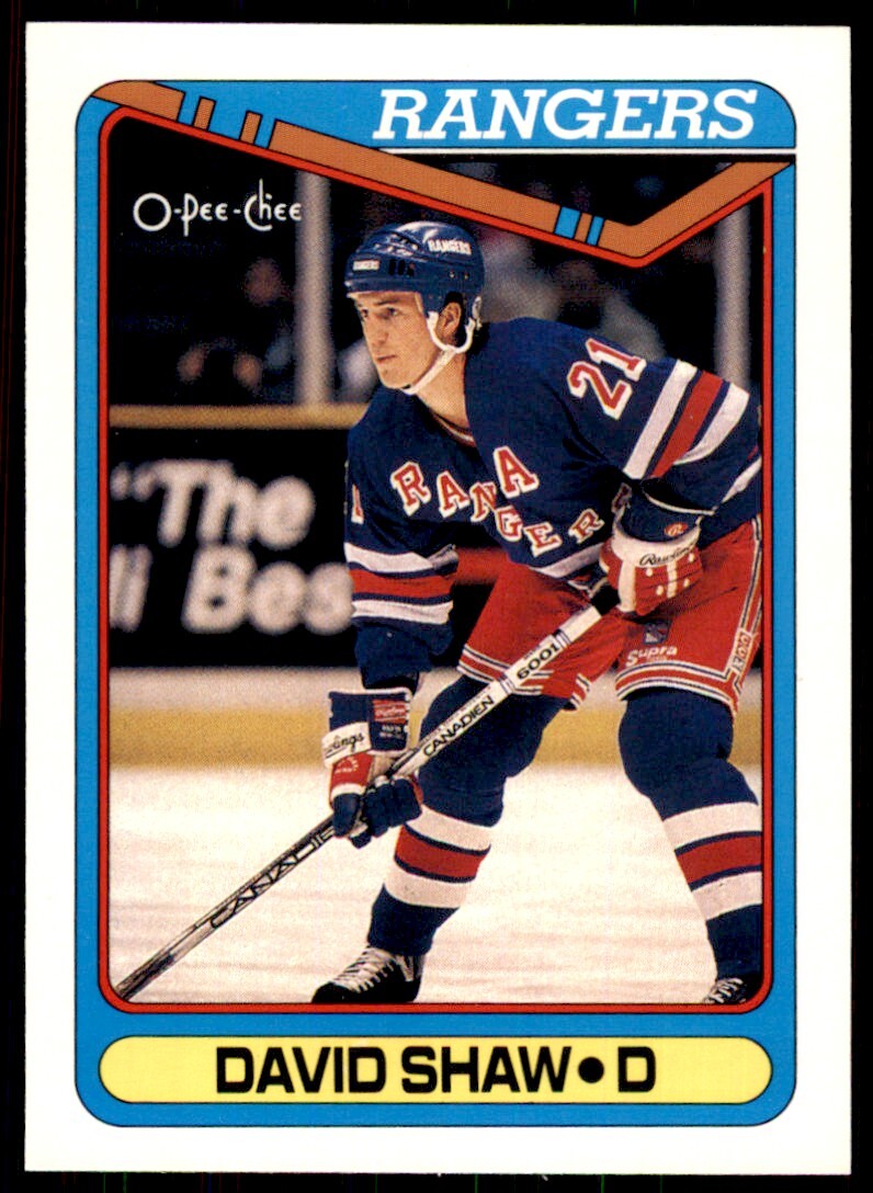 1990-91 O-Pee-Chee David Shaw . New York Rangers #403