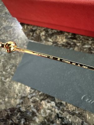 Cartier Trinity sun glasses. Gold Frame CT0360S 002 New Full 