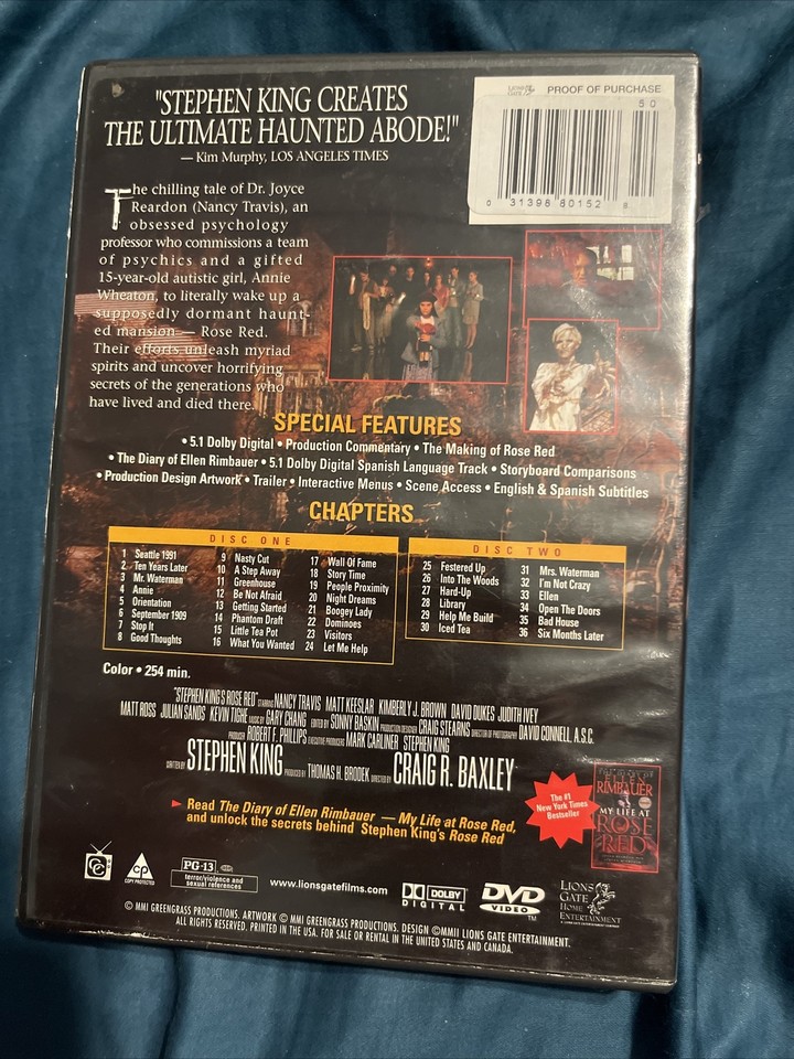 ROSE RED - Stephen King 2 DISC DELUXE EDITION DVD OOP 31398801528 | eBay