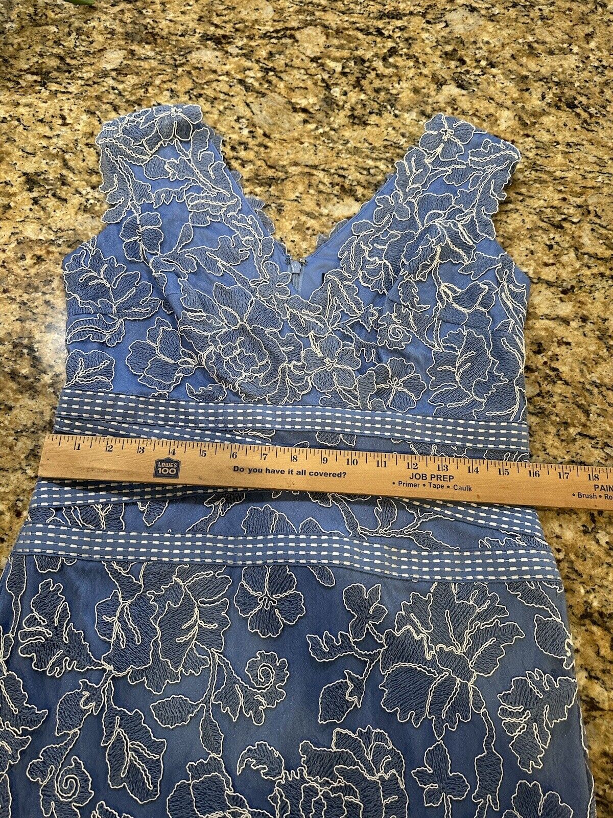 Tadashi Shoji blue Embroidered Lace Sheath Dress … - image 5