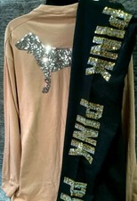 Victoria's Secret Pink Bling Campus Tee Shirt  Leggings Set Dog Logo M Rare NWT