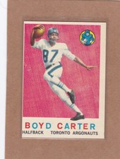 1959 TOPPS FOOTBALL CFL BOYD CARTER #68 ARGONAUTS EXMT/NM *A28763