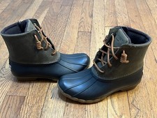 Sperry Top-Sider Saltwater Duck Boots Womens Olive size 6 NEW STS99729