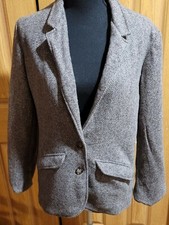 Vintage Ilgwu Sports Femme 100% Wool Brown Blazer Size 14