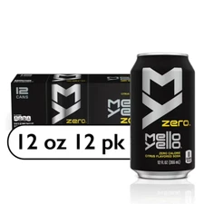 Mello Yello Zero Soft Drink 12 pack of 12oz Cans Mellow Yellow
