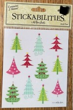 Paper Studio Stickabilities Decorated Christmas Trees Holiday Scrapbook Stickers
