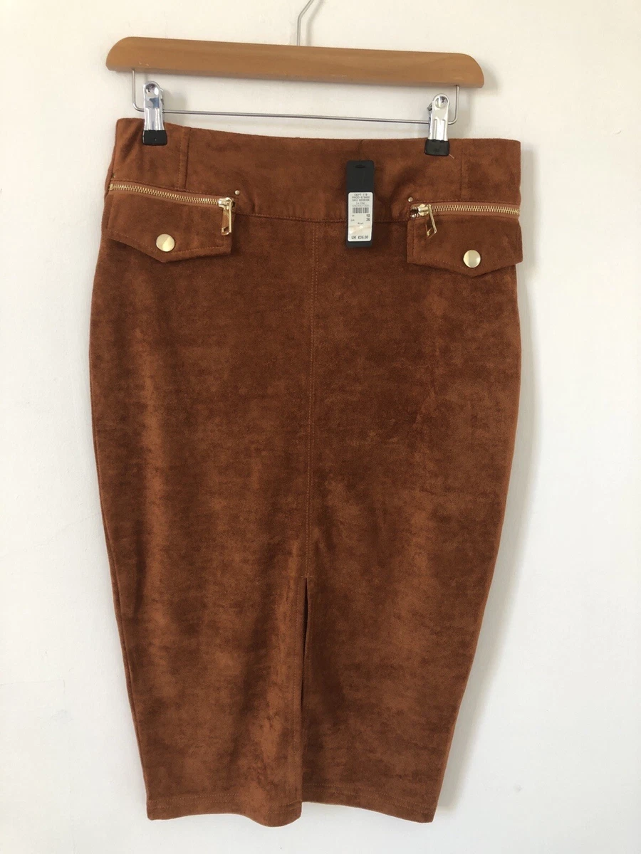 Khaki leather skirt river cheap island