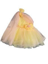 Baby Girl Yellow Puffy Formal Toole Party Dress Princess Wedding 3-6 Months