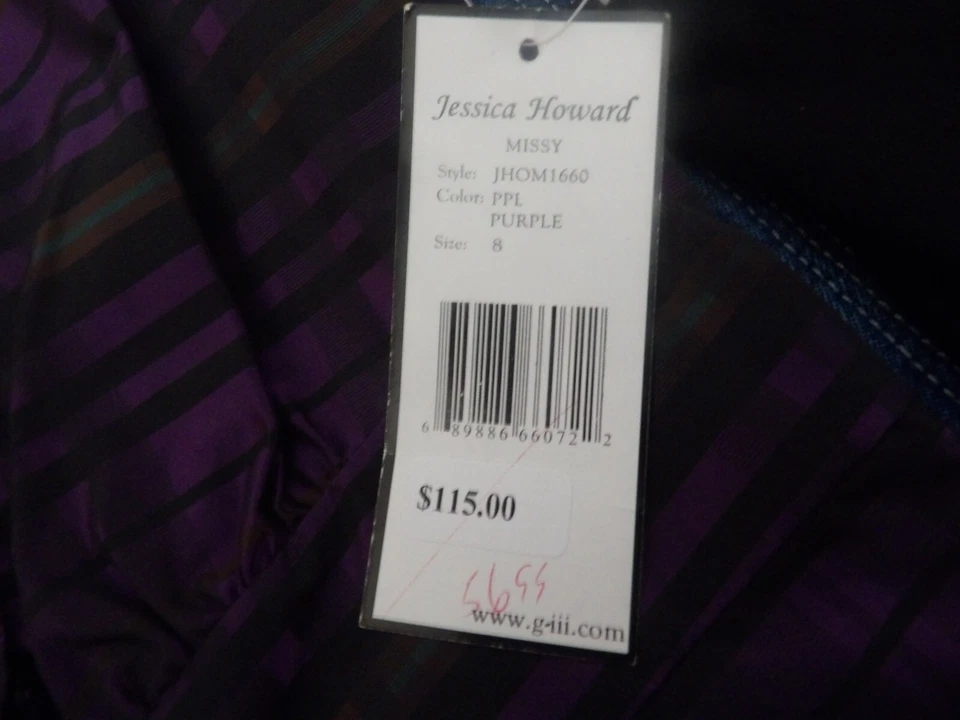 Mujer/Junior Jessica Howard Púrpura Negro Vestido a Cuadros Talla 8 Nuevo $115. Foto 3 de 4