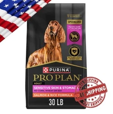 30 LB Purina Pro Plan Sensitive Skin and Stomach Salmon and Rice Dog Food.