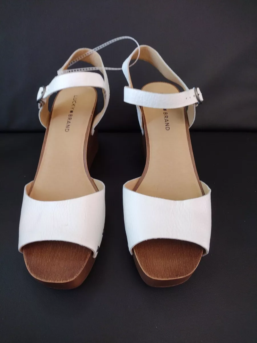 lucky brand white platform sandals Size 10 Leather eBay