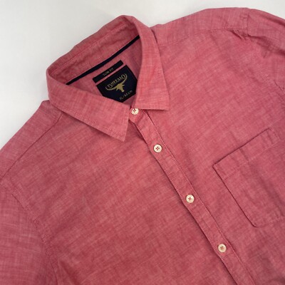 Buffalo BFD Mfg Co. Slim fit Button Up Long Sleeve Shirt Men s XL  44cm Red 