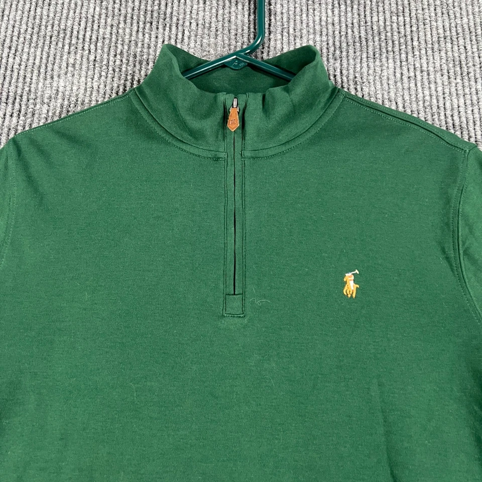 Polo Ralph Lauren Pullover Sudadera Juvenil XL Extra Grande Verde 1/4 Cremallera Carne Foto 3 de 4