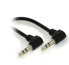 3.5mm Male to 3.5mm Male Speaker Cable RIGHT ANGLE 1.5ft