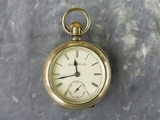 LARGE COIN SILVER GM WHEELER ELGIN NATIONAL POCKET WATCH WORKING