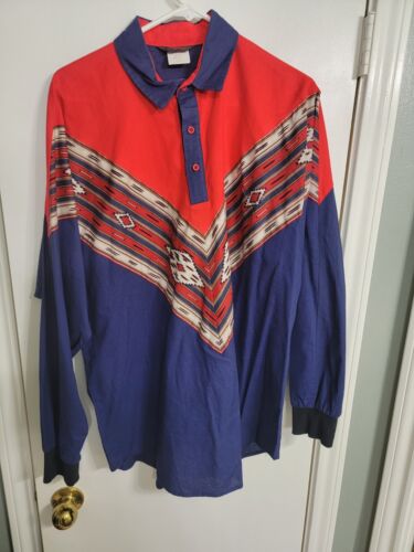 Vintage ROPER blue red Large  Western Cowgirl Rod… - image 1