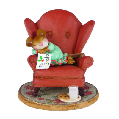 Wee Forest Folk WAITING UP..., WFF# M-472, Christmas Mouse