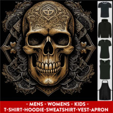 Embossed Golden Skull Mens Womens Kids Unisex