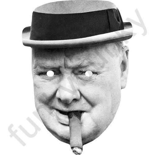 Winston Churchill Celebrity Card Face Mask - Ready To Wear - Fancy Dress - Picture 1 of 2