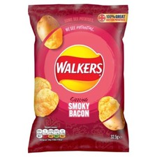 Walkers Smoky Bacon Crisps 32.5g, Case of 32