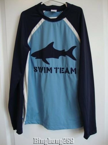 Gymboree Blue SHARK Swim Tops Shirts Rash Guards Boy Size 12 x 2 - EUC - Picture 4 of 12