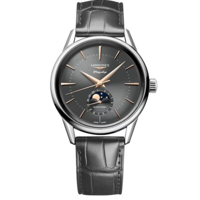 New Longines Flagship Heritage Moonphase Grey Dial 38.5mm Men's Watch L48154522