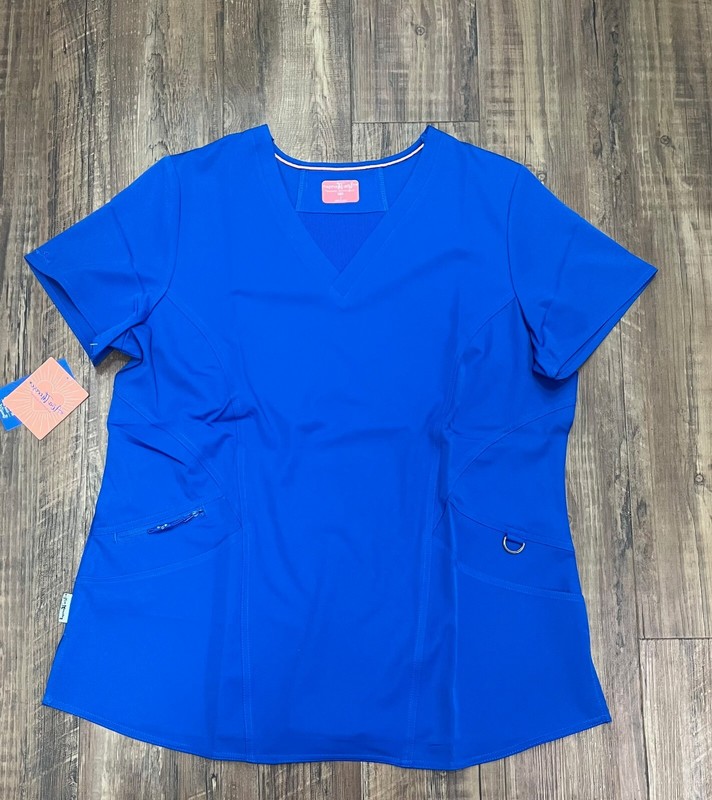 Ava Theresa Scrub Top, Large, Royal, New with Tags