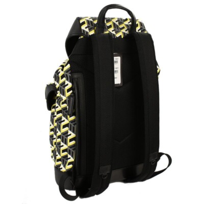 MCM Brandenburg Yellow/Black Cubic Monogram Unisex Nylon Backpack $1190 MCM Brandenburg Yellow/Black Cubic Monogram Nylon  main image 4
