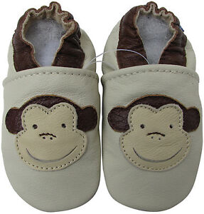 shoeszoo booties cream brown 2-3y S soft sole leather baby shoes 