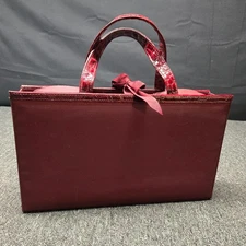 Vintage Estée Lauder Burgundy Makeup Travel Case Vanity Organizer Cosmetic VTG