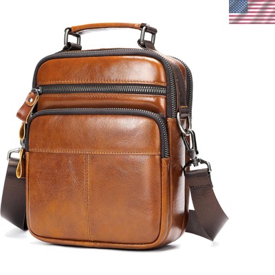 Durable Mini Leather Messenger Bag for Men   Perfect for Travel & Everyday
