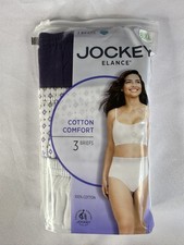 Jockey Elance 100 Cotton Women's 8/XL Purple/White/Dots French Cut Panty 3-Pack
