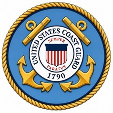 US COAST GUARD HIGH QUALITY PVC INSIDE  OUTSIDE APPLICATION 4 INCH DECAL 