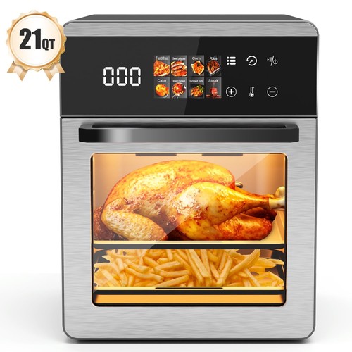 Bluebow 21QT Air Fryer Backofen, 8-in-1 multifunktionaler digitaler Touchscreen, schwarz - Bild 1 von 6