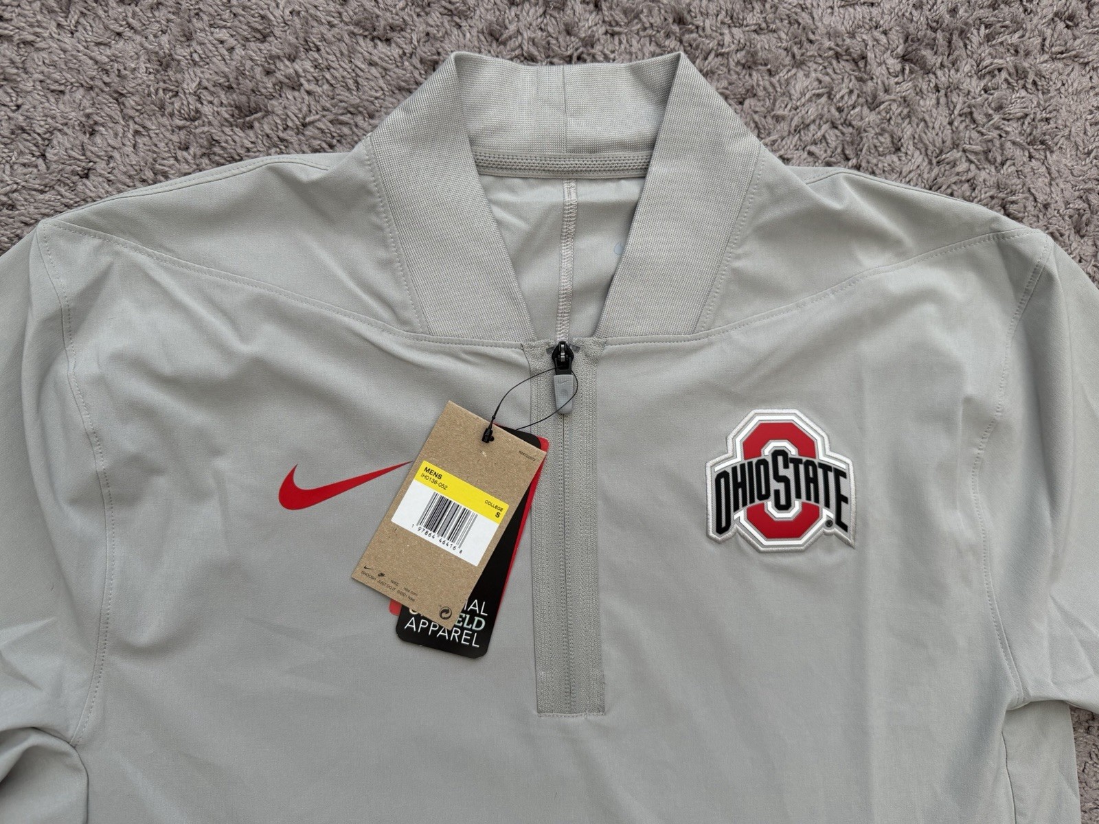 New Nike Ohio State OSU On Field Pullover 1/4 Zip Short Sleeve Vented Mens Small thumbnail 3