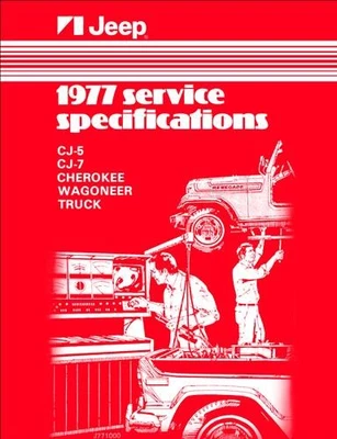 1977 Jeep Servicio Especificaciones Manual CJ 5CJ 7 Cherokee Wagoneer Camión - Imagen 1 de 4