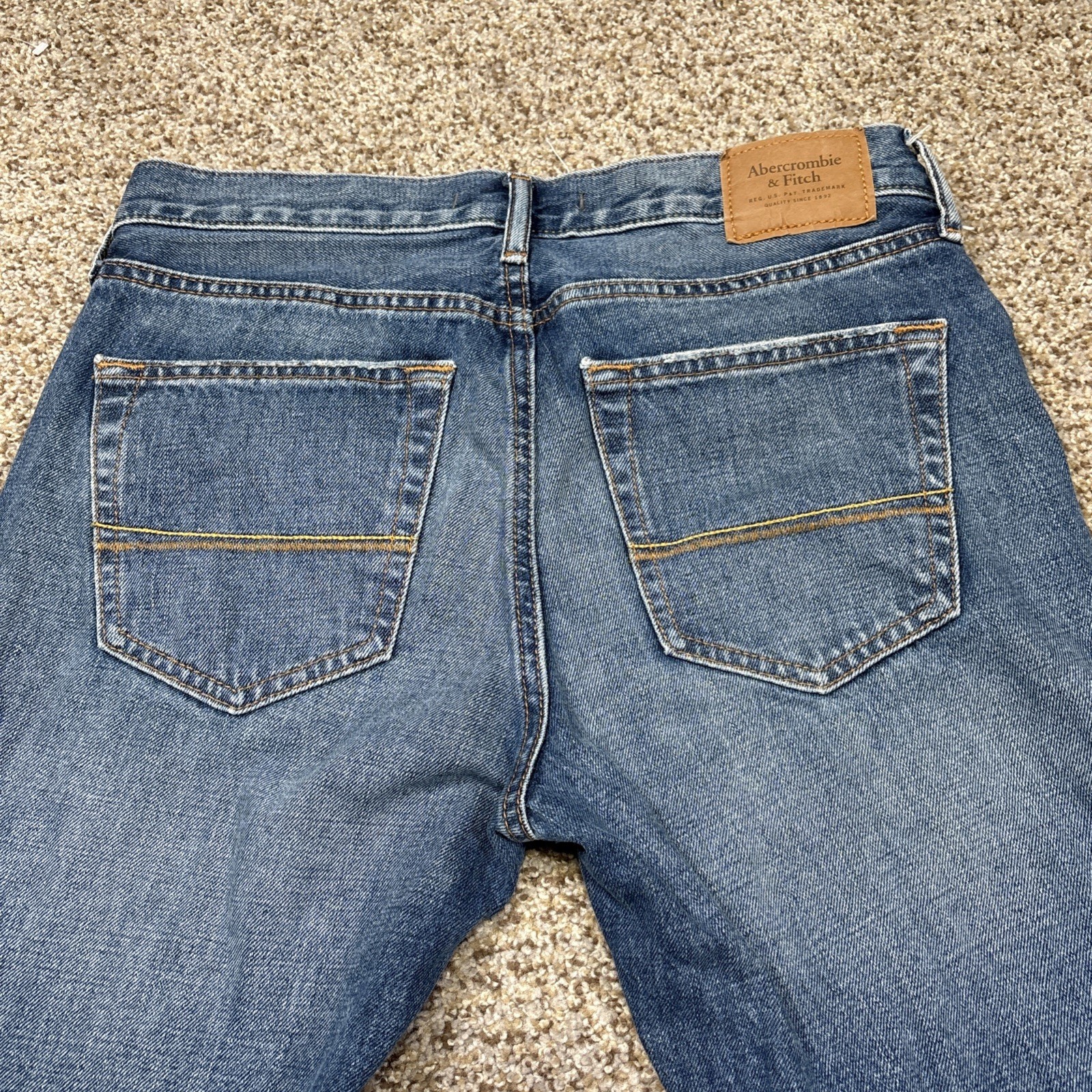 Abercrombie Fitch Jeans Mens 28x30 Blue Denim Classic Straight Button Fly 30x29 - View 13