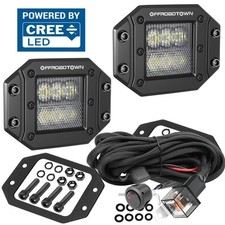 2x 5 120w Flush Mount Cree Led Light Bar Driving Pods Off Road 4wd W Iring Kit
