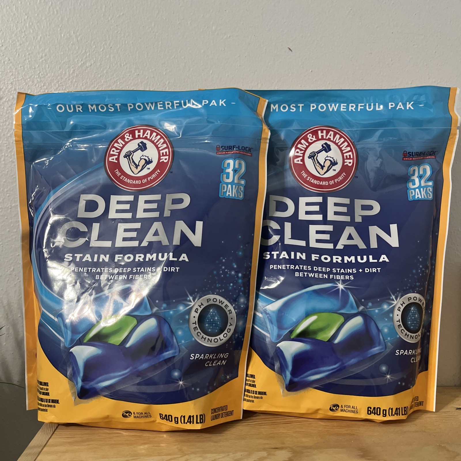 ARM & HAMMER Deep Clean Odor Formula Laundry Detergent 32 Count Each (Pack of 2)