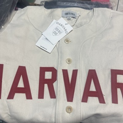 EBBETS FIELD FLANNELS HARVARD UNIVERSITY COTTON TWILL JERSEY - SIZE small