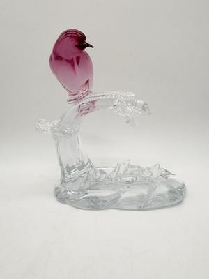ELIO RAFFAELI MURANO Signed Italian Blown Glass Bird Perched Statue - Broken
